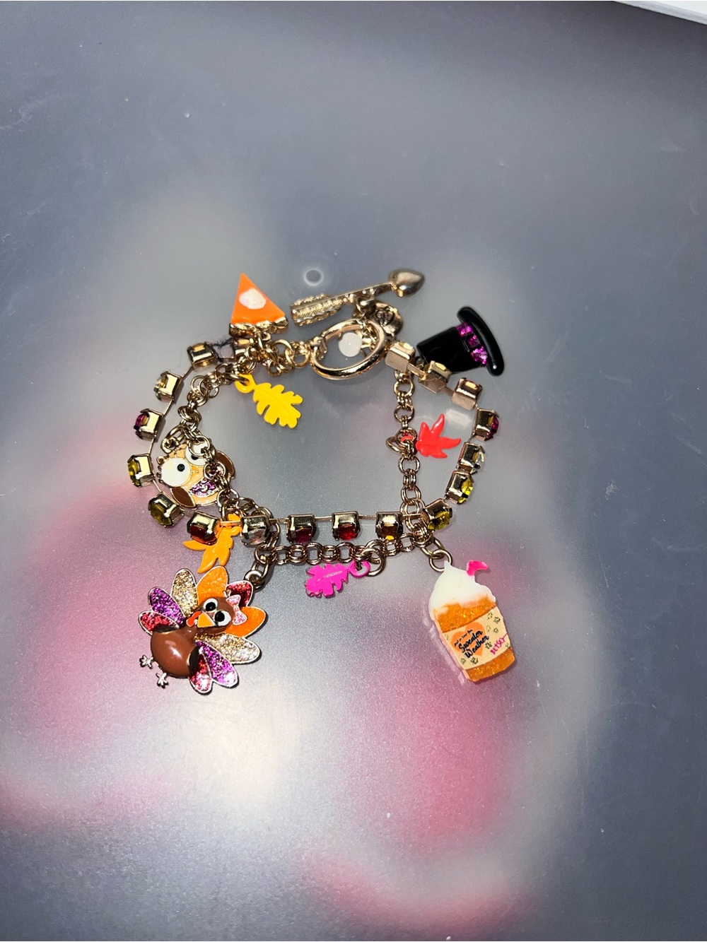 Betsy Johnson Thanksgiving Theme Charm Bracelet - Picture 2 of 6